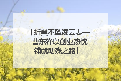 折翼不坠凌云志——曹东锋以创业热忱铺就助残之路